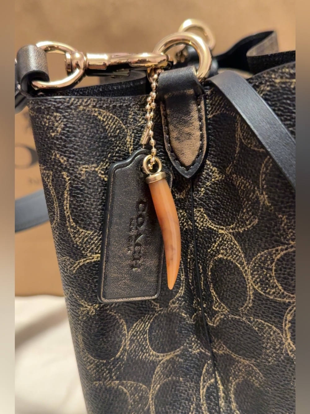 Rowan Bucket Bag in Loved Signature Coated Canvas - Picture 7 of 11